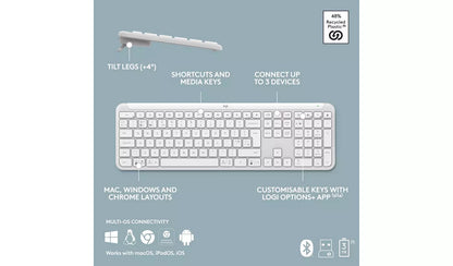 Logitech MK950 Signature Slim Keyboard and Mouse - Off White