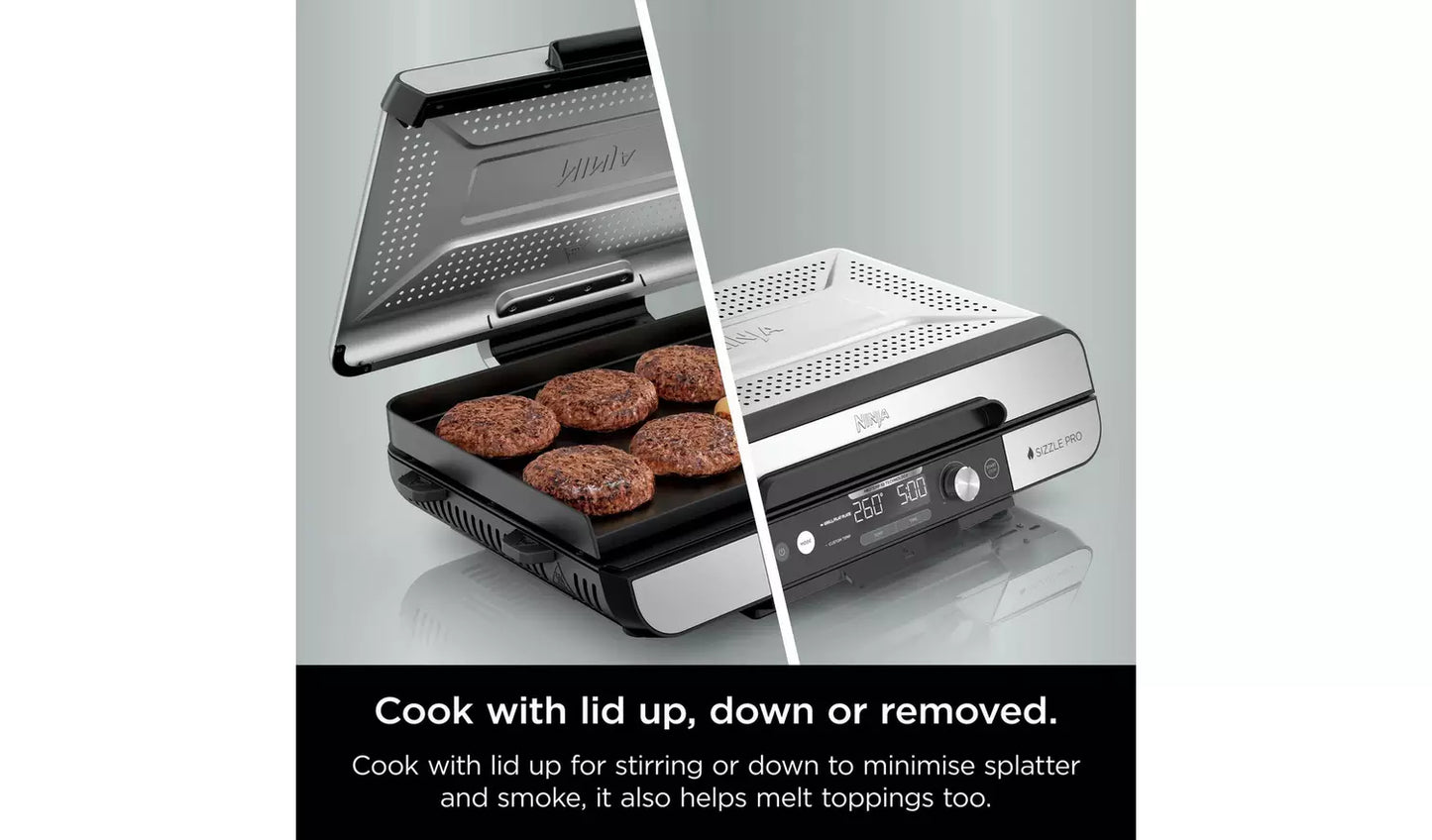 Ninja GX101UK Sizzle Pro XL Health Grill & Flat Plate