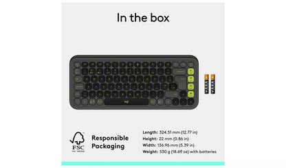 Logitech POP Icon Keys Wireless Keyboard - Graphite