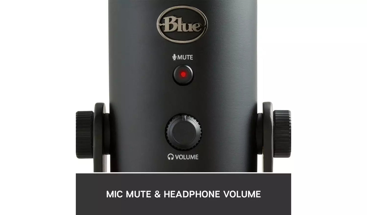 Blue Yeti USB Streaming Gaming Podcast PC Microphone - Black