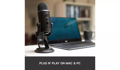 Blue Yeti USB Streaming Gaming Podcast PC Microphone - Black