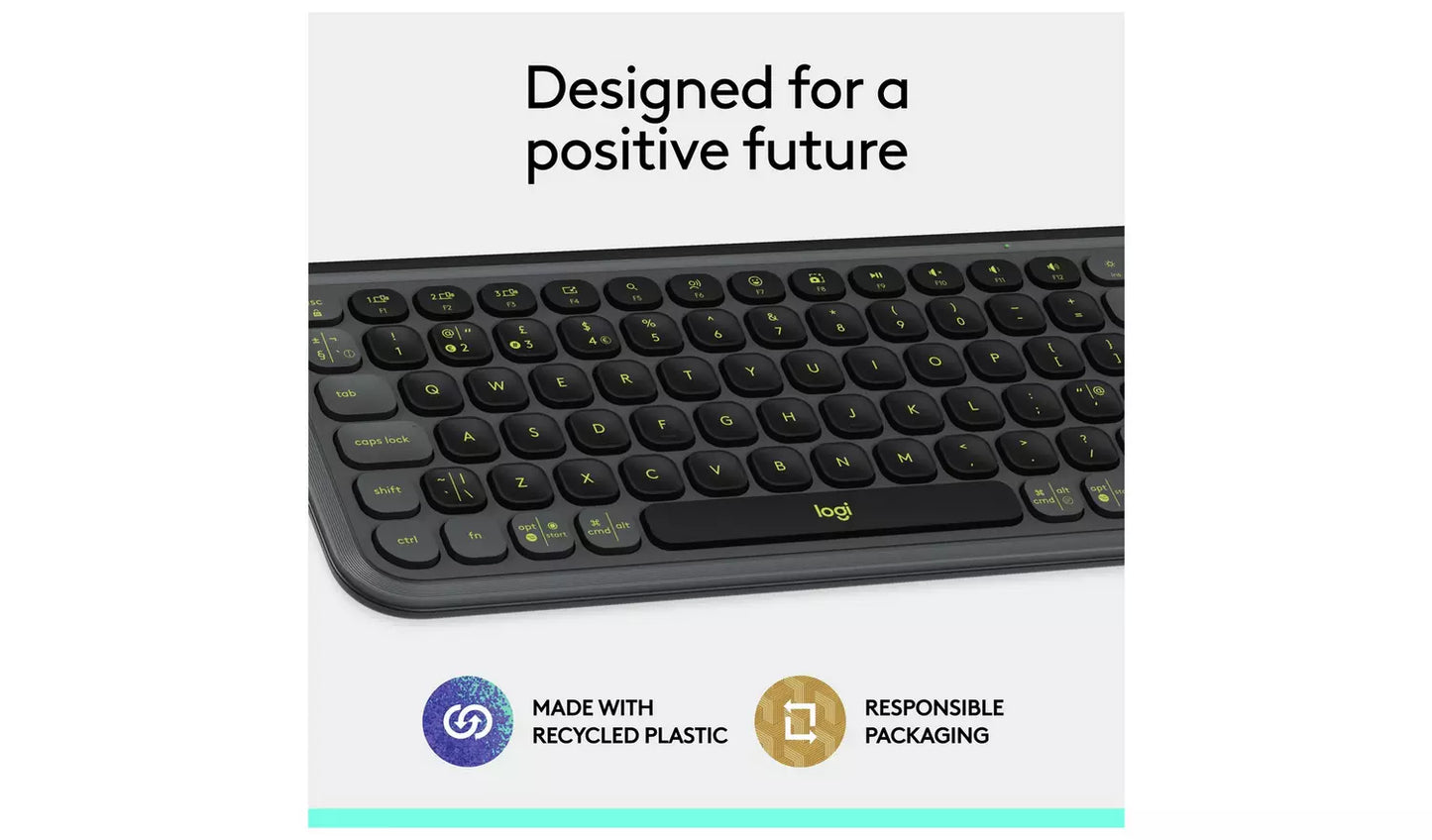 Logitech POP Icon Keys Wireless Keyboard - Graphite