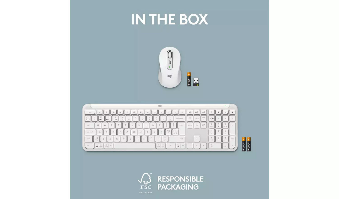 Logitech MK950 Signature Slim Keyboard and Mouse - Off White