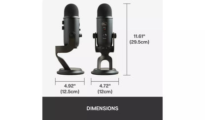 Blue Yeti USB Streaming Gaming Podcast PC Microphone - Black
