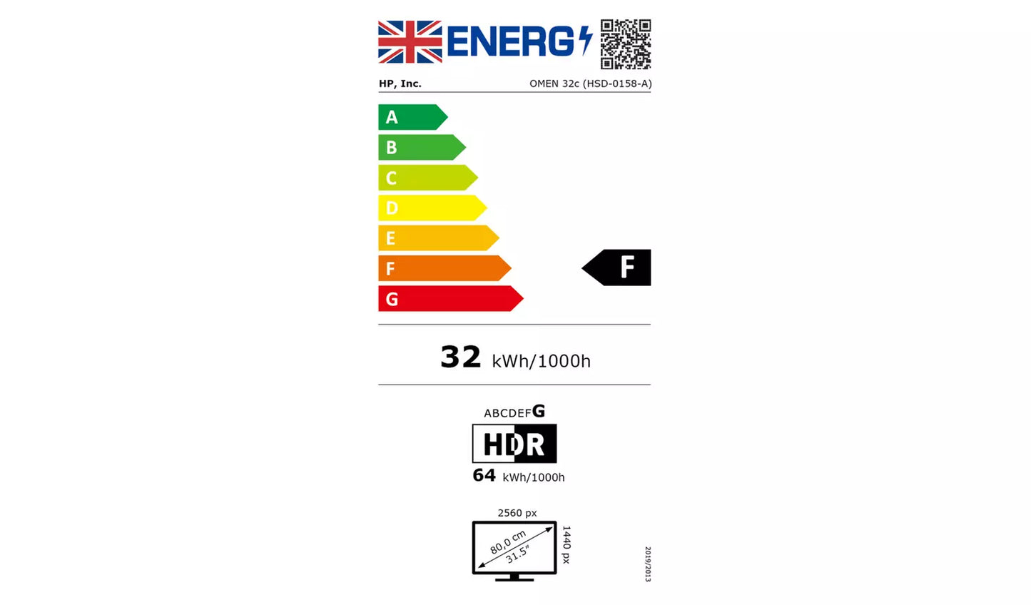 HP Omen 31.5 Inch 165Hz QHD Gaming Monitor