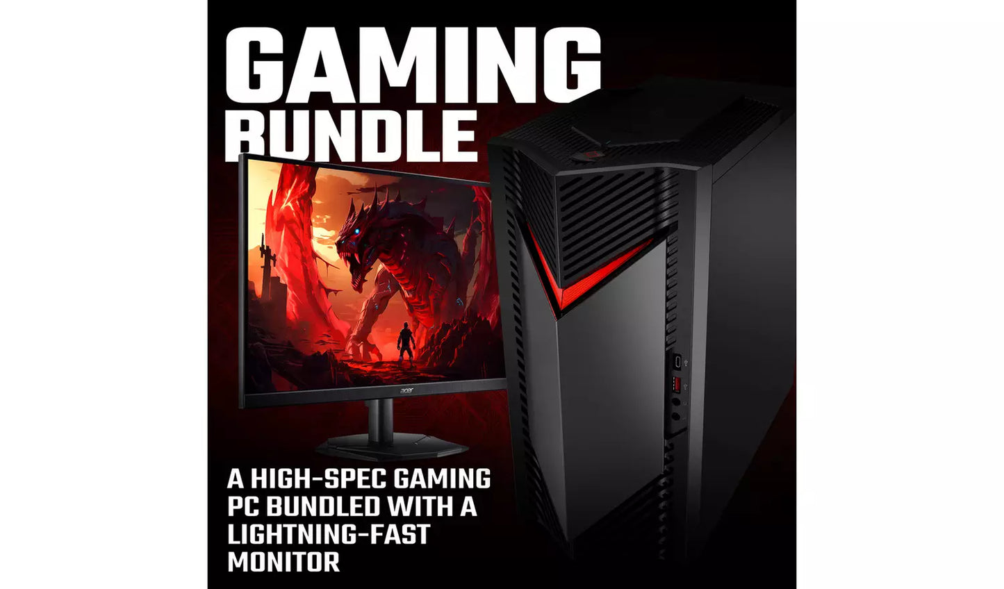 Acer Nitro N50-650 i5 16GB 512GB Gaming PC & 24in Monitor