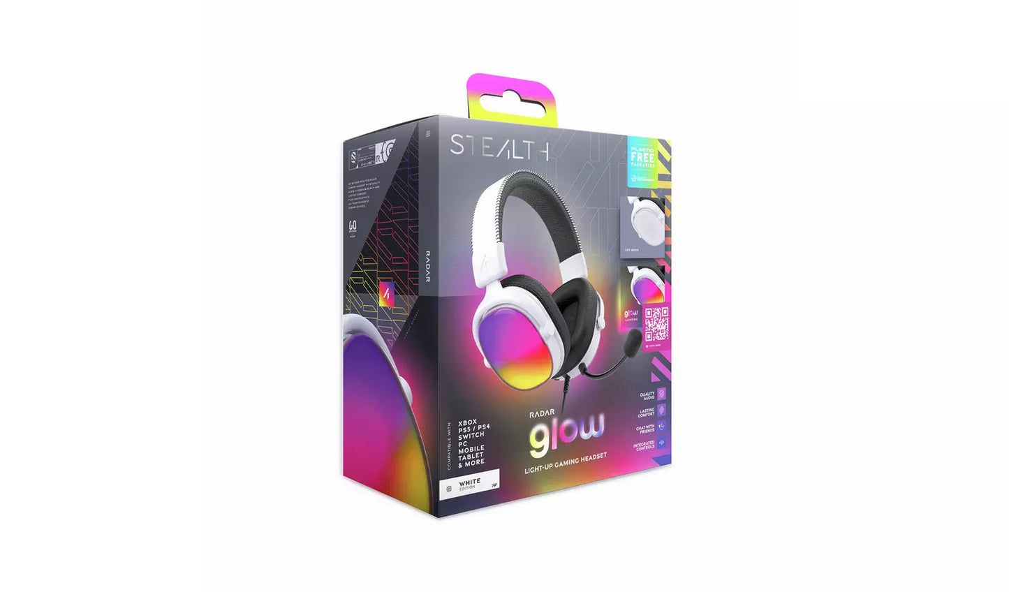 STEALTH Radar Glow RGB Wired Headset - White