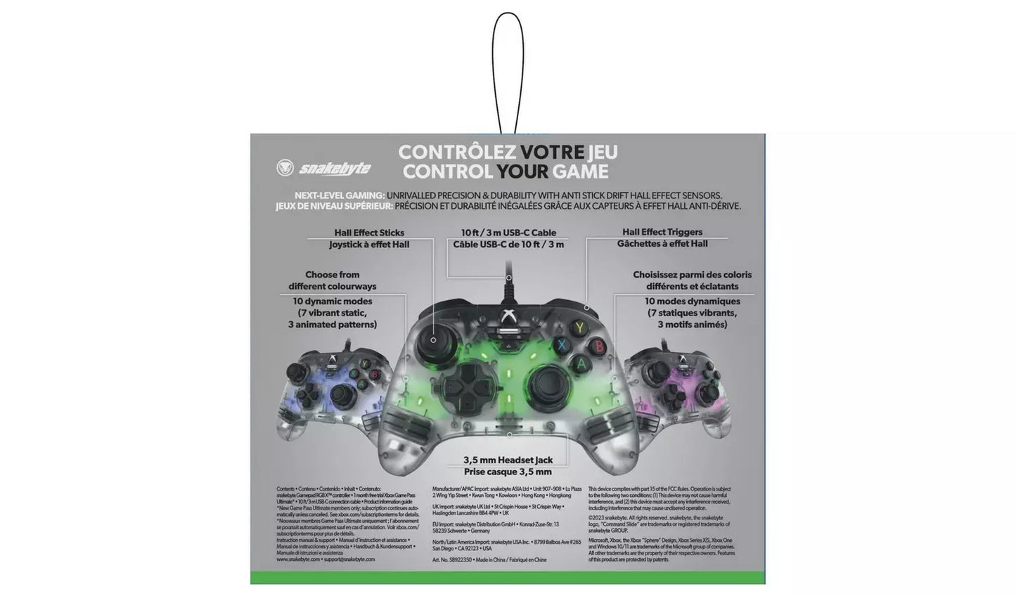 Snakebyte Gamepad RGB X Xbox Wired Controller