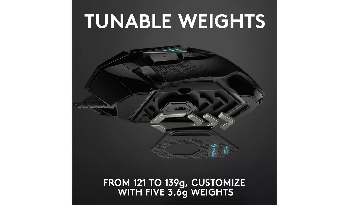 Logitech G502 Hero Wired Gaming Mouse - Black