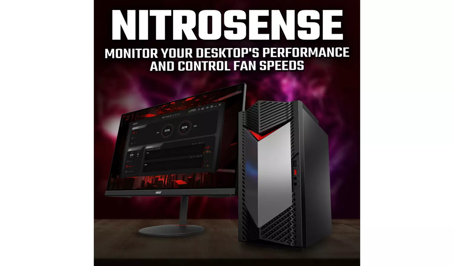 Acer Nitro N50-650 i5 16GB 512GB Gaming PC & 24in Monitor