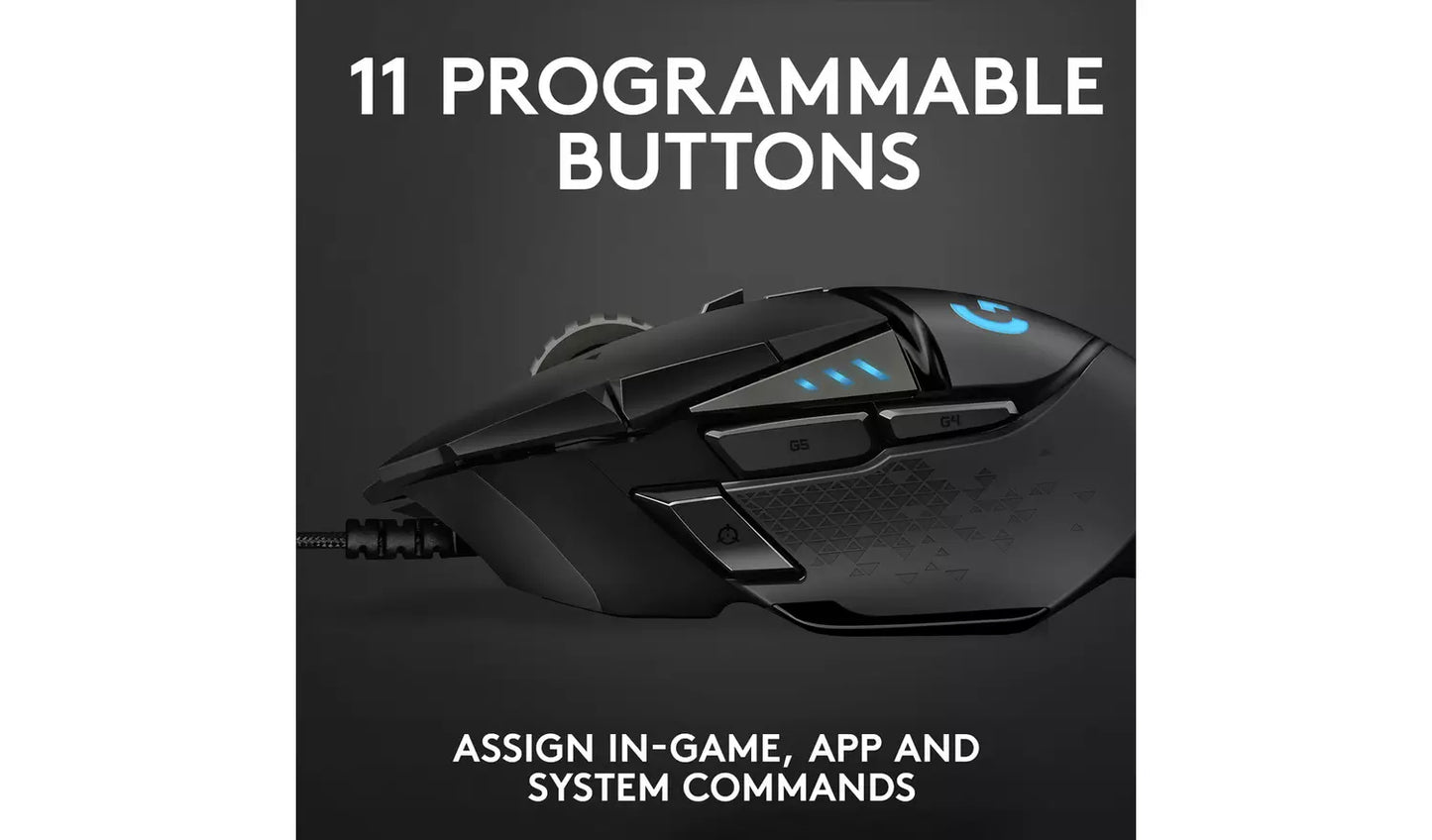 Logitech G502 Hero Wired Gaming Mouse - Black