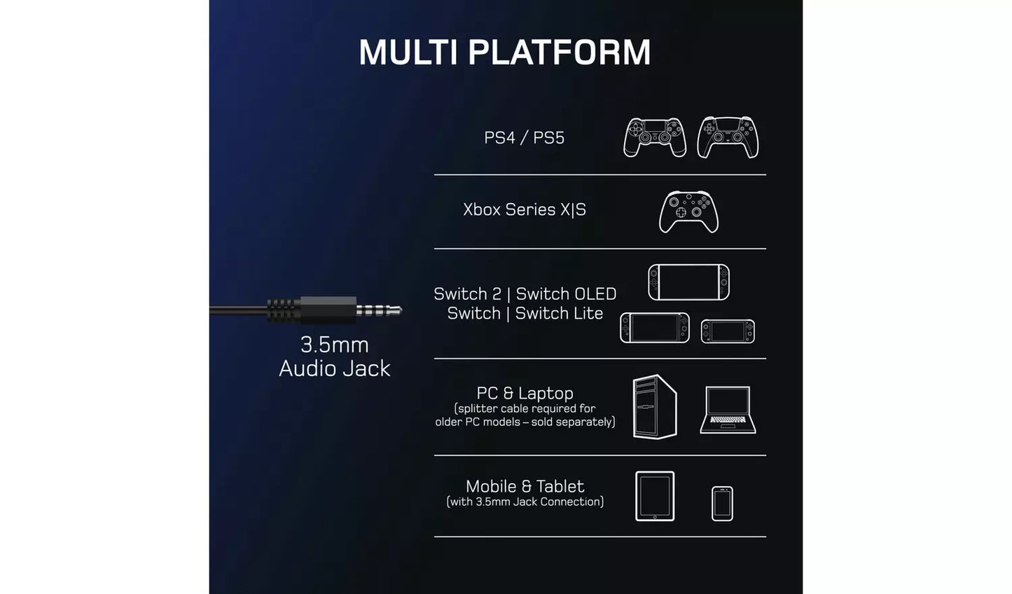 Gioteck TX5+ RGB Wired PS, PC, Switch, Xbox Stereo Headset