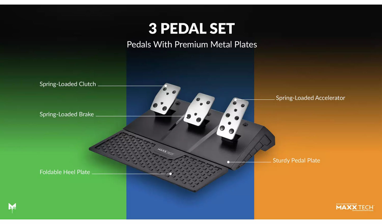 Maxx Tech Pro Force Feedback Racing Wheel Kit PC, Xbox & PS4