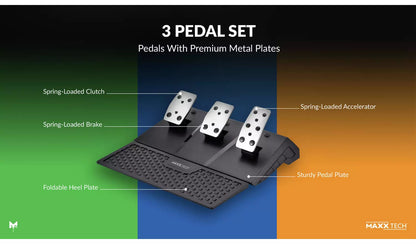 Maxx Tech Pro Force Feedback Racing Wheel Kit PC, Xbox & PS4