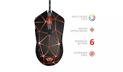 TRUST GXT 133 Locx Wired Gaming Mouse - Black