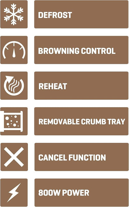 Daewoo Stockholm 2 Slice Toaster with Wood Effect - Grey