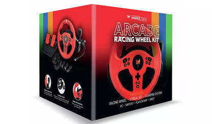 Maxx Tech Arcade Racing Wheel Kit For Switch 2, PS, Xbox, PC