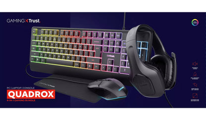 Trust Quadrox Keyboard, Mouse, Headset & Mat Gaming Bundle