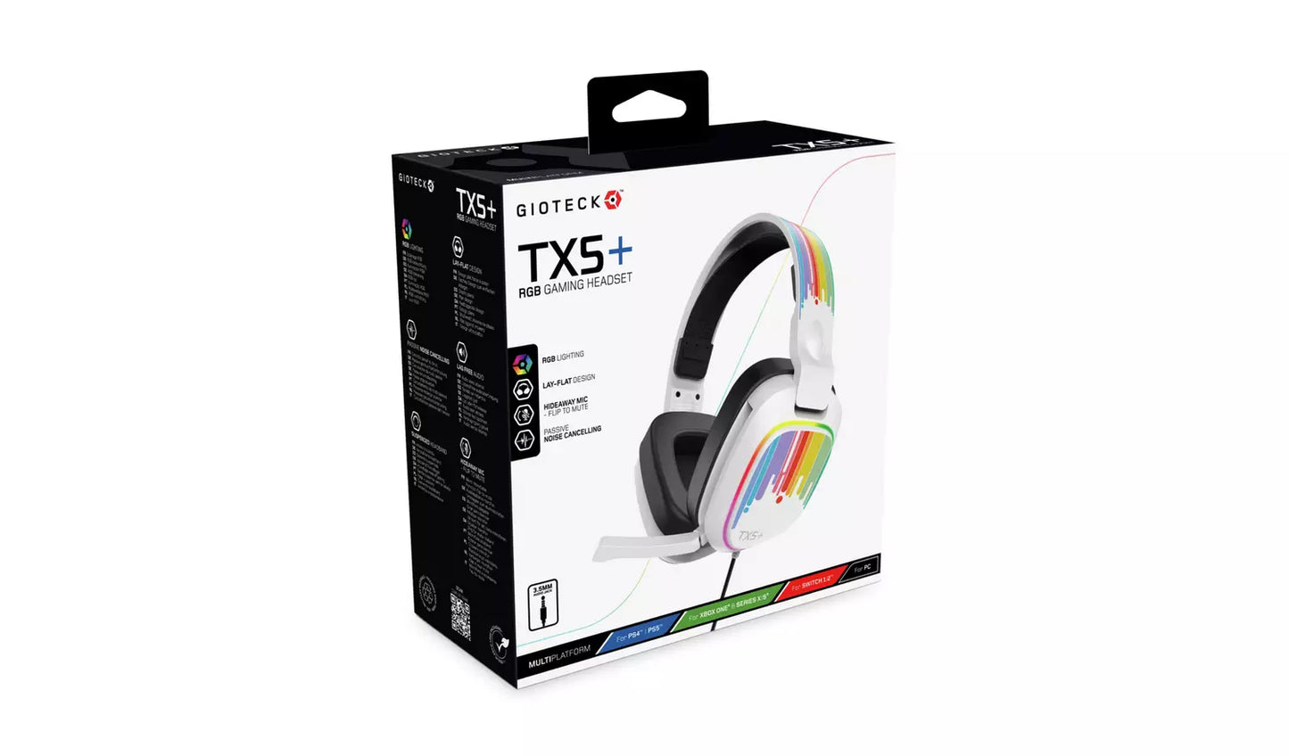 Gioteck TX5+ RGB Wired PS, PC, Switch, Xbox Stereo Headset