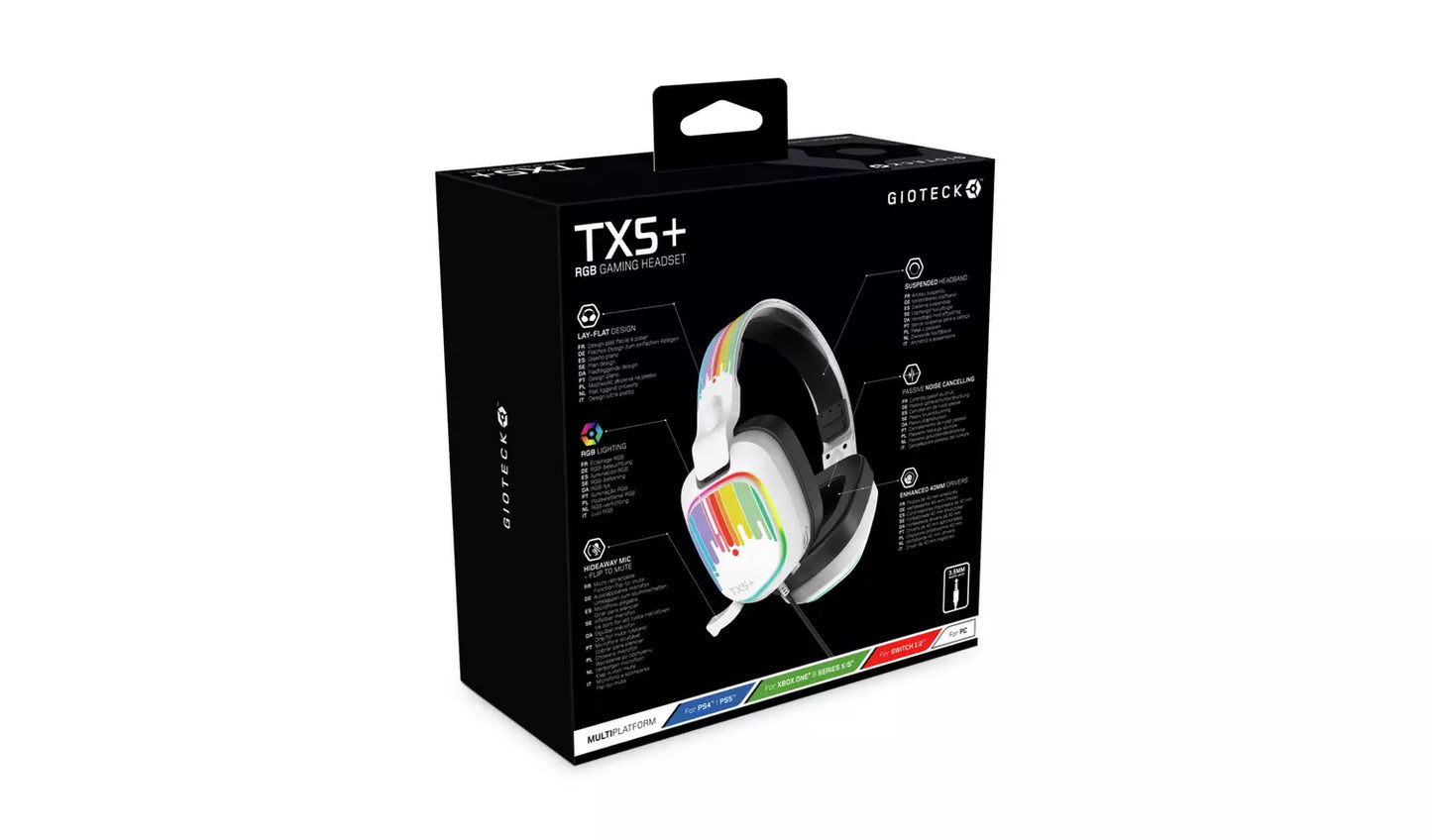 Gioteck TX5+ RGB Wired PS, PC, Switch, Xbox Stereo Headset