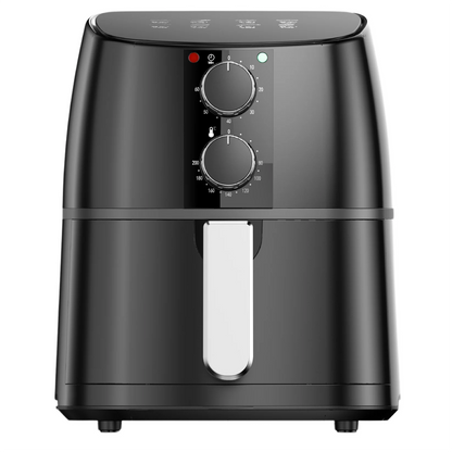 Domestic King 4L Air Fryer With Recipe Book, Timer & Temperature Control Black