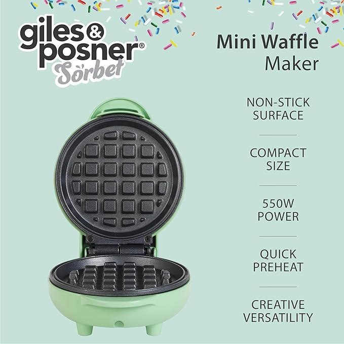 Giles & Posner EK4214G 550W Non-Stick Mini Waffle Maker
