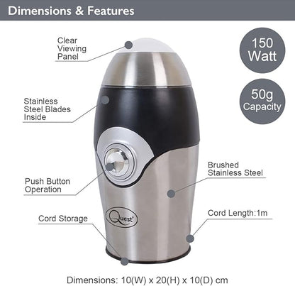 Quest Compact Stainless Steel Grinder