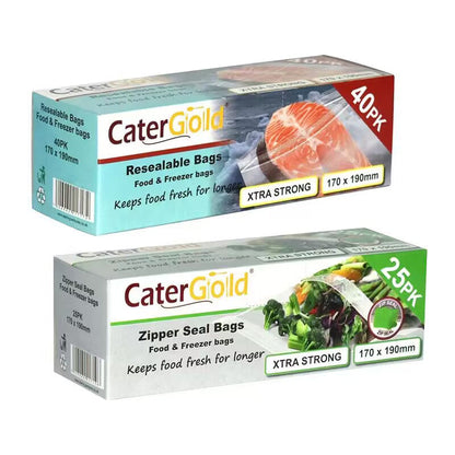 Airtight Leakproof Zipper Storage Freezer Bags for Food Storage 25 Pack