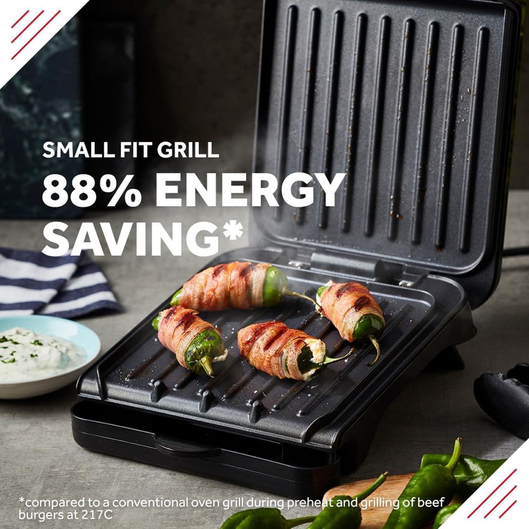 George Foreman 760W Small Electric Fit Grill Black