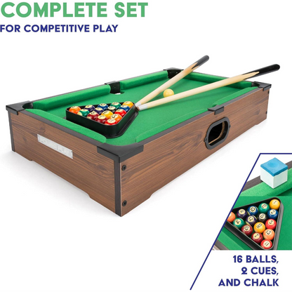 Power Play Kids Pool Billiard Snooker Indoor Table Top Game - 20"